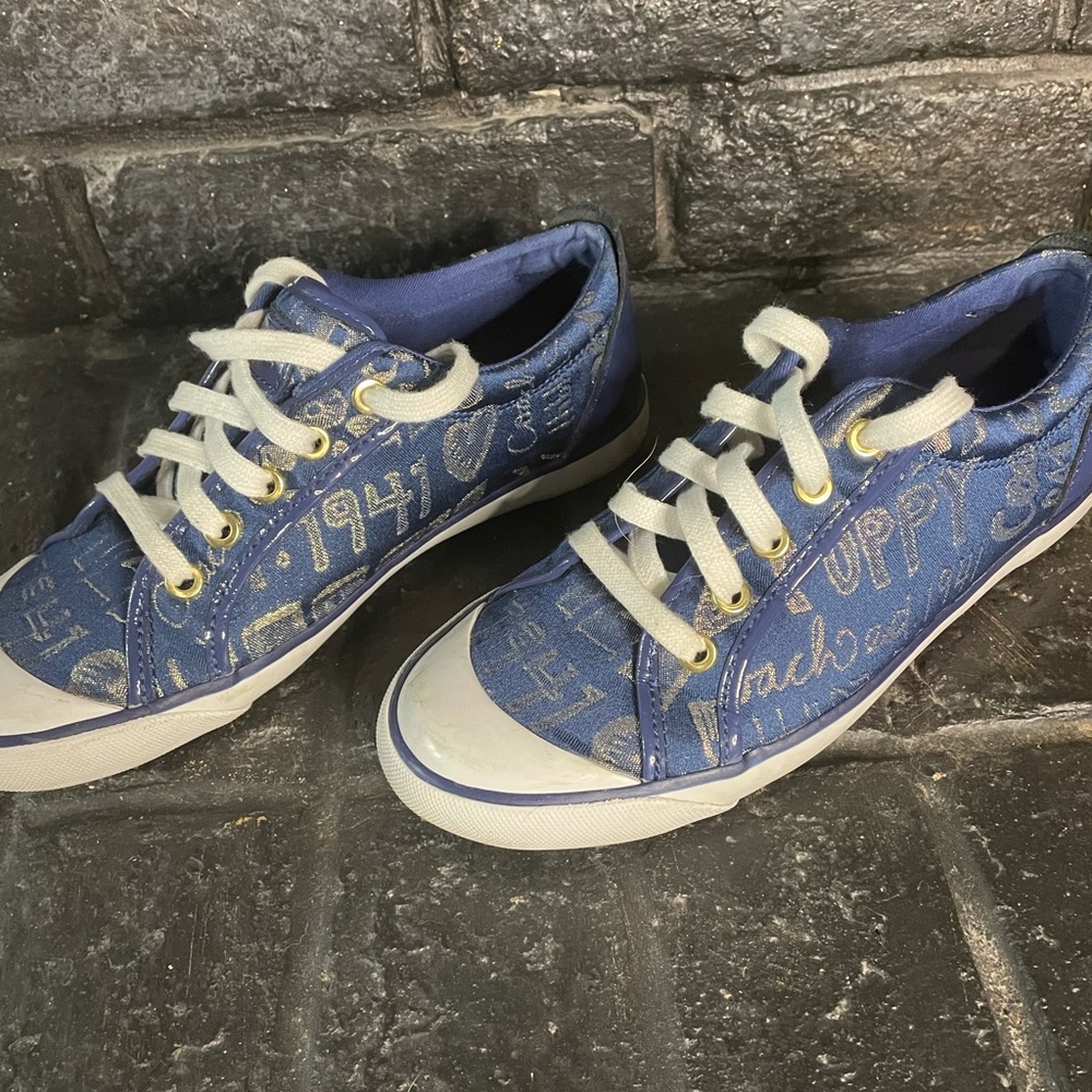 Coach sneakers Barnett Navy and Gold size 7.5